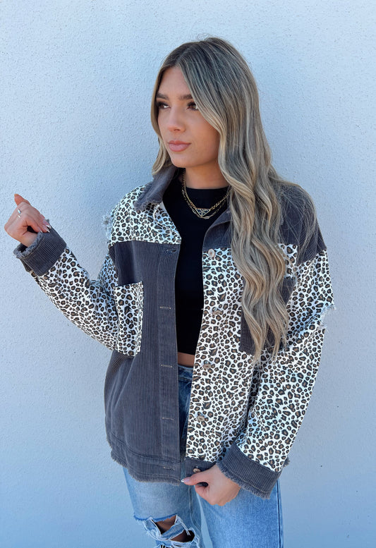 Leopard Corduroy Shacket