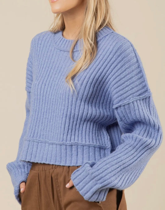 Knit Sweater- SKY BLUE