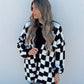 Checkered Cardigan- BLACK