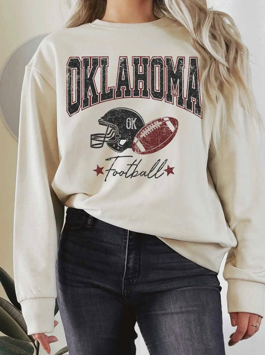 Oklahoma Football Sweatshirt- CREAM