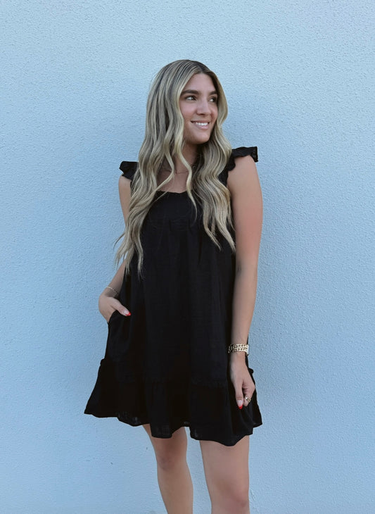 Backless Mini Ruffled Dress