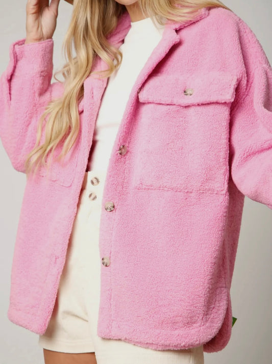 Sherpa Jacket- Candy Pink