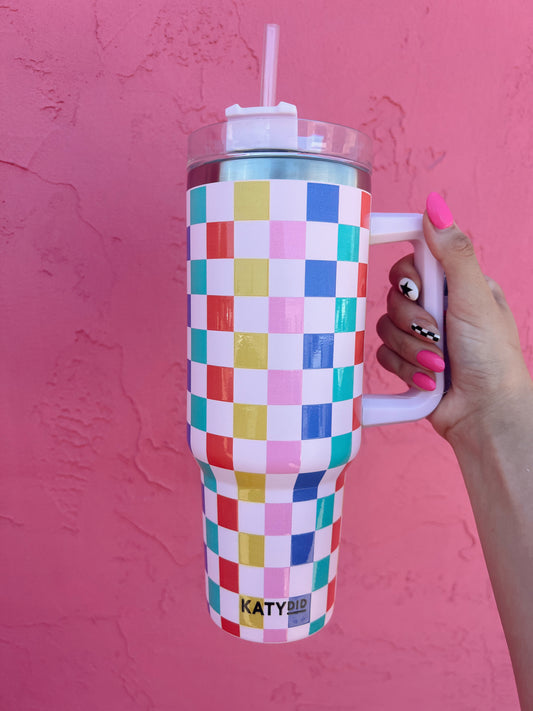 Colorful Checkered Tumbler